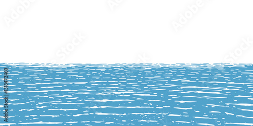 One color background with ocean ripples and horizon