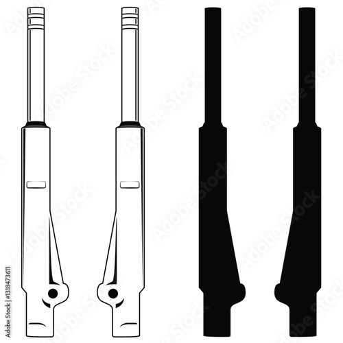Motorcycle front fork suspension vector illustration.