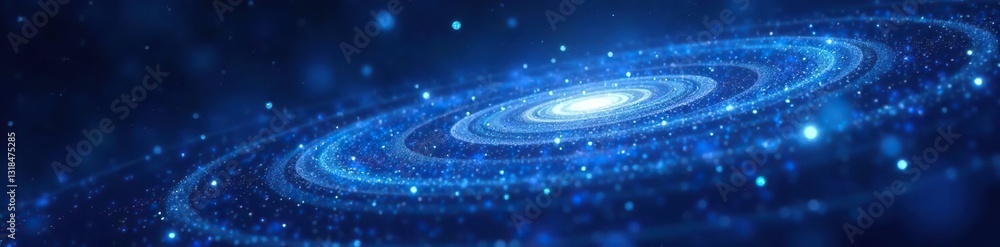 Cosmic blue swirls and bokeh in a starry night effect on black, colors, galaxy Cosmic blue swirls and bokeh in a starry night effect on black, colors, galaxy