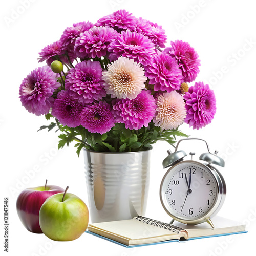 Flowers, Apples, Clock: Back to School