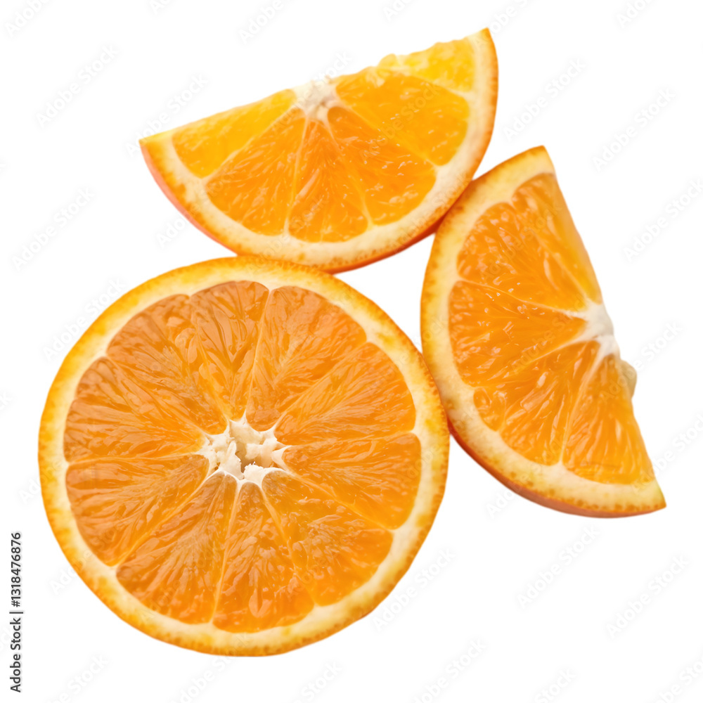 Orange Slices Isolated on White Background Orange Slices Isolated on White Background