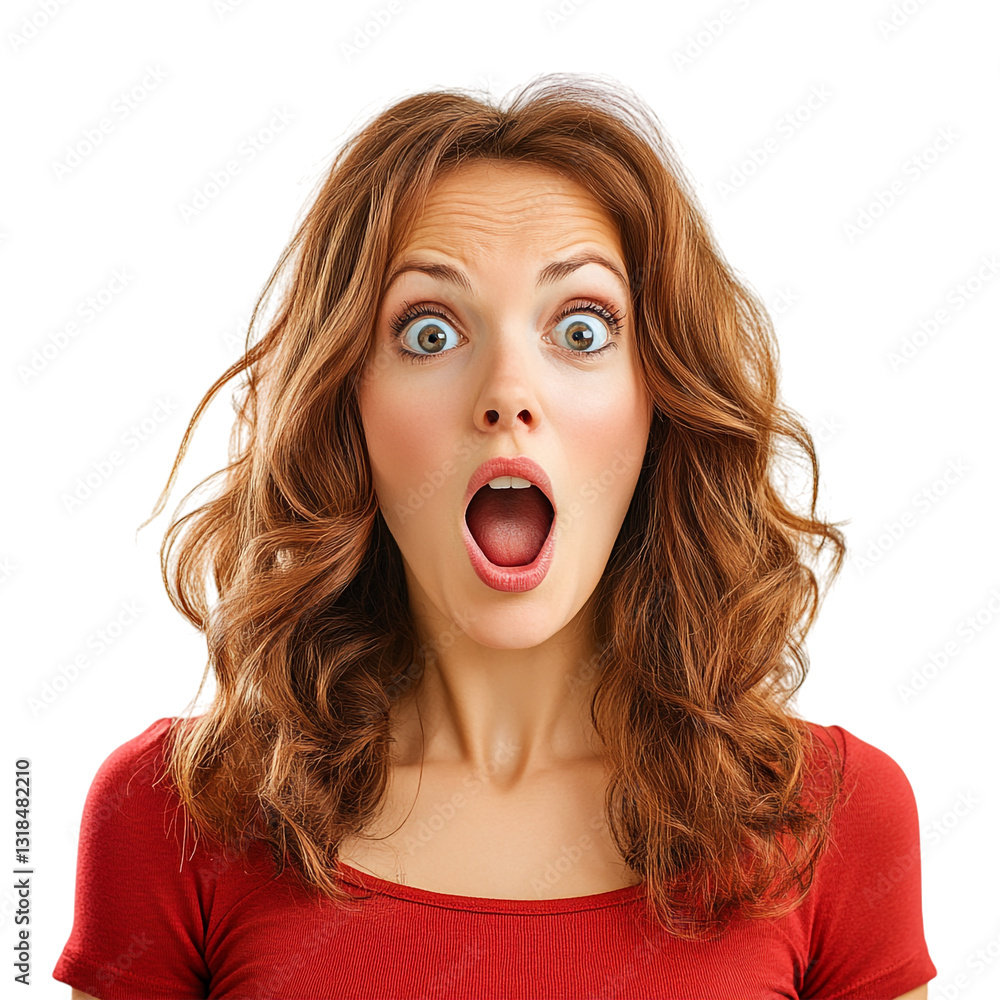 PNG Surprised Woman Expression against transparent background PNG Surprised Woman Expression against transparent background