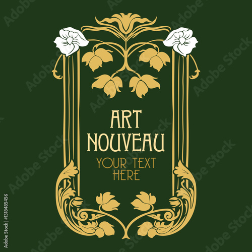 vector vintage items: label art nouveau	
