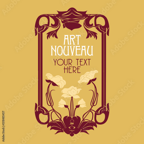 vector vintage items: label art nouveau	
