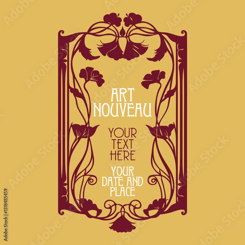 vector vintage items: label art nouveau	
