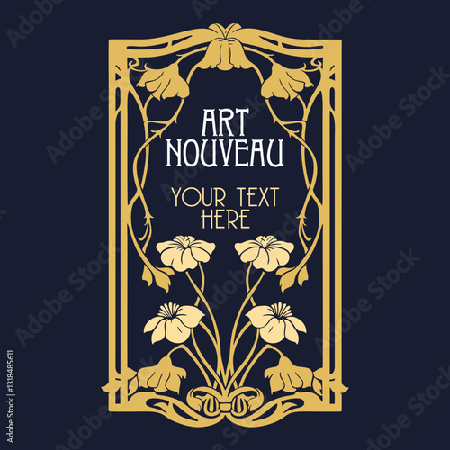 vector vintage items: label art nouveau	

