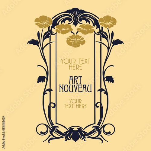 vector vintage items: label art nouveau	

