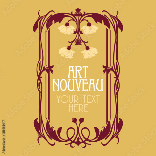 vector vintage items: label art nouveau	
