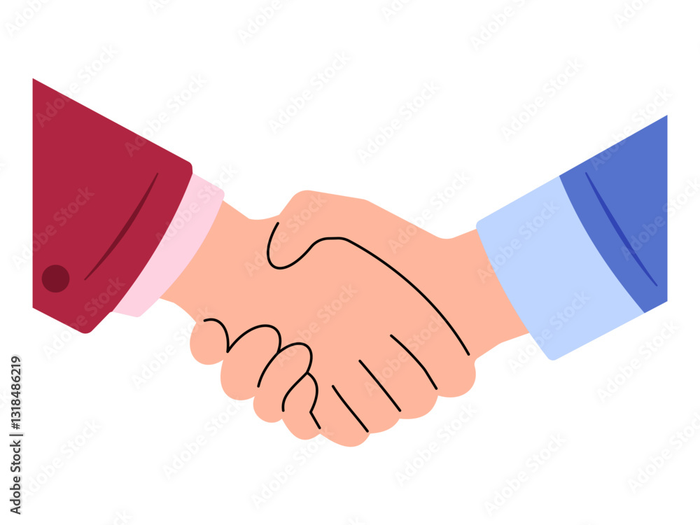 A vector illustration of a handshake, symbolizing agreement and partnership. This image is perfect for conveying concepts of business deals, collaboration, and professional relationships. A vector illustration of a handshake, symbolizing agreement and partnership. This image is perfect for conveying concepts of business deals, collaboration, and professional relationships.