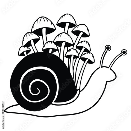 Land Snail and Nature Scene Vector Art for Digital Creations
