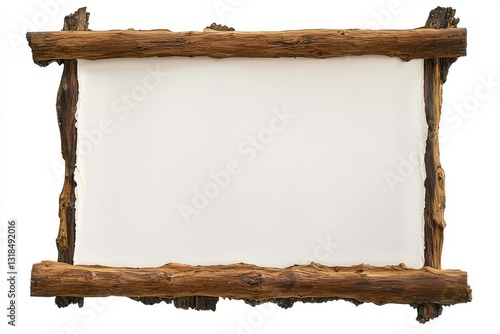Chinese paper scroll with rustic wooden frame and clean white paper for branding.