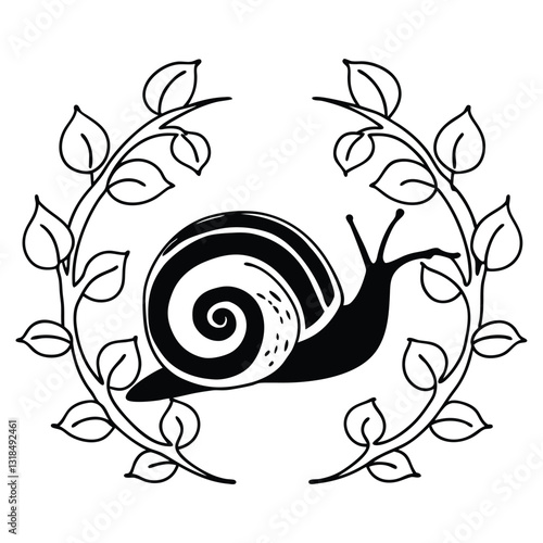 Land Snail and Nature Scene Vector Art for Digital Creations
