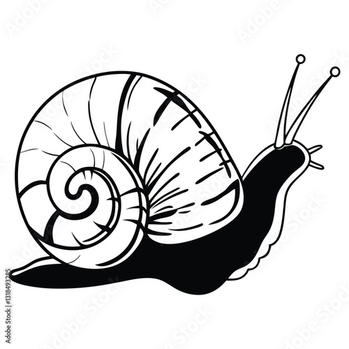 Snail Animal Clipart with Nature Scene for Graphic Designers
