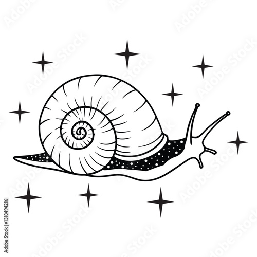 Nature Inspired Land Snail Vector Illustration and Clipart Design
