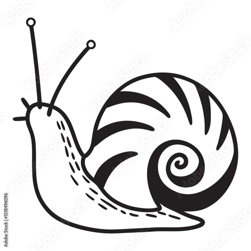 Nature Scene with Land Snail Vector Art for Creative Projects

