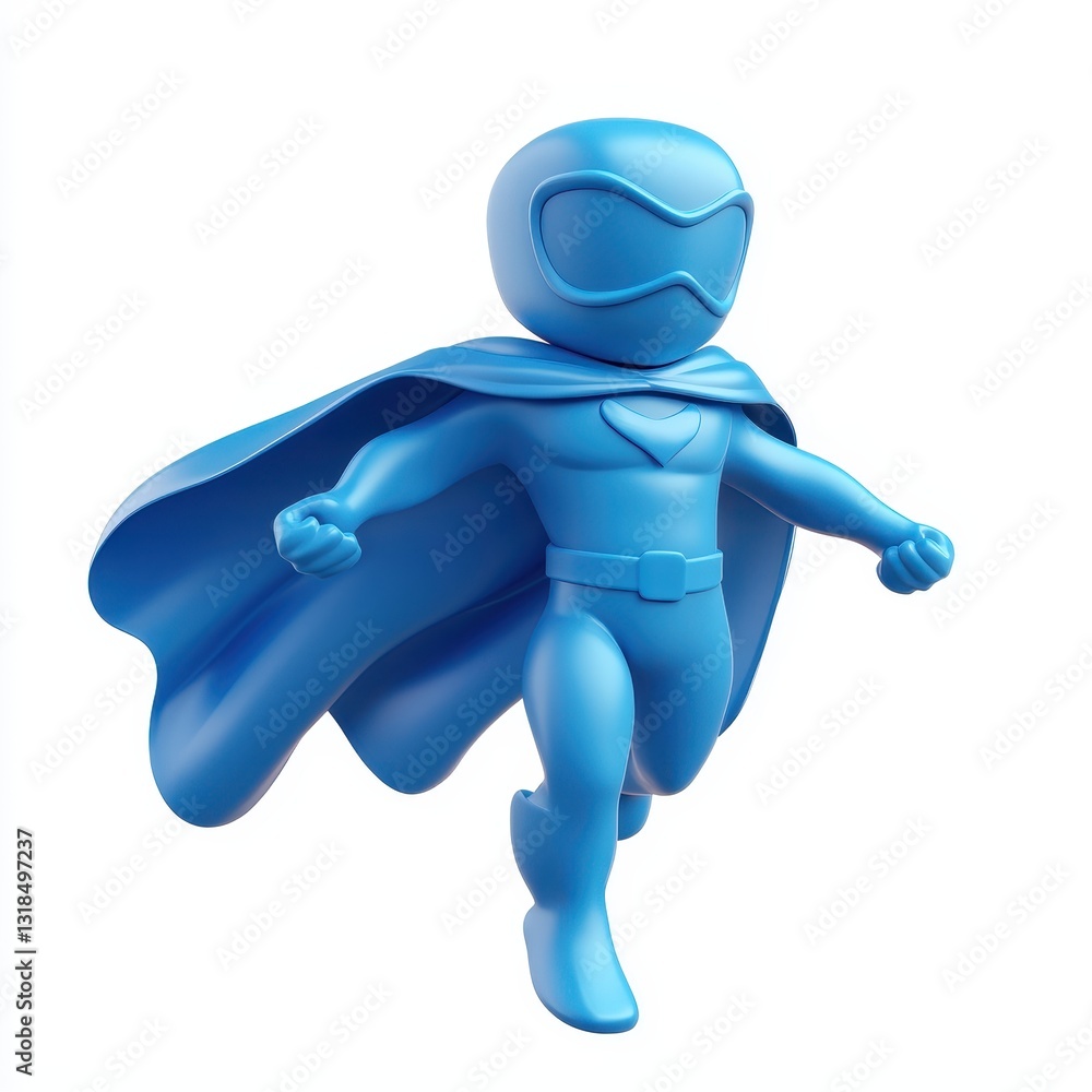 Miniature Ocean-Themed Superhero with a Wave-Shaped Cape, isolated on clear white background Miniature Ocean-Themed Superhero with a Wave-Shaped Cape, isolated on clear white background