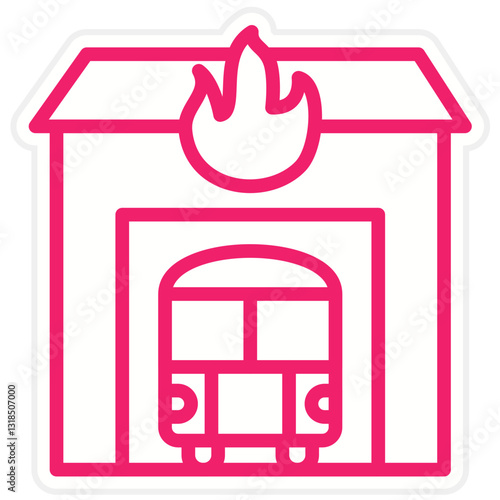 Vector Design Fire Station Icon Style