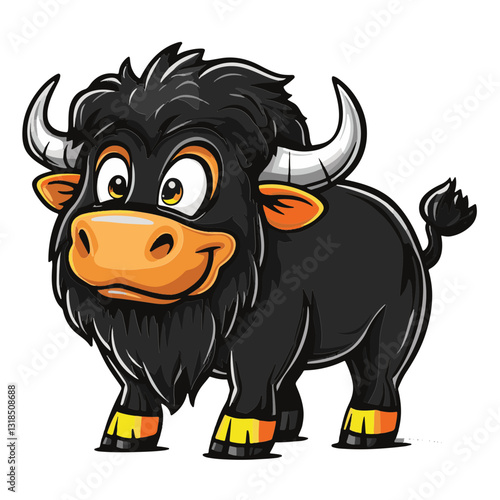 Bison cartoon vector illustration 