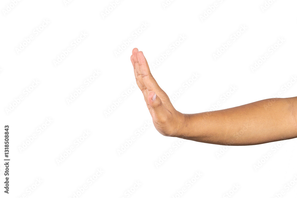Hand gesture stop isolated on white background Hand gesture stop isolated on white background