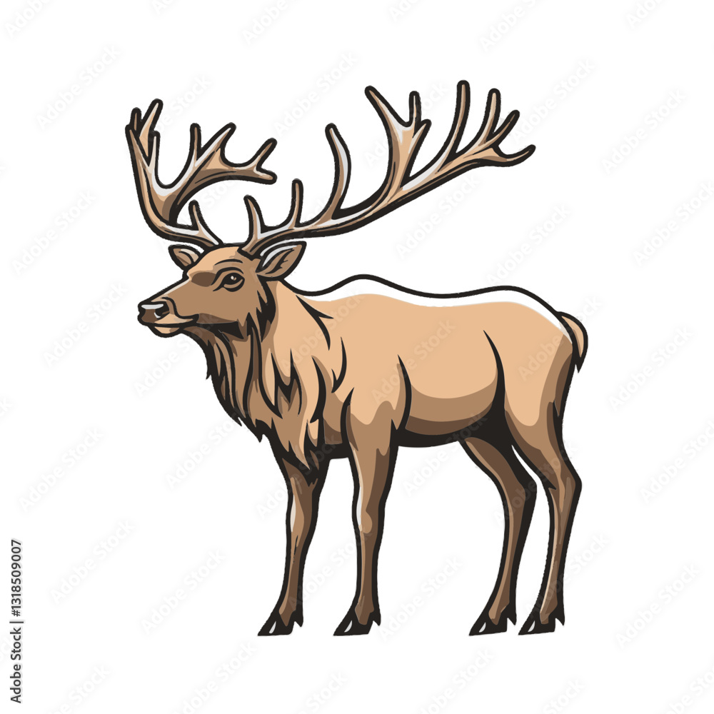 Obraz premium deer cartoon illustration 