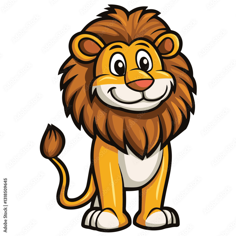 Obraz premium lion cartoon vector illustration 