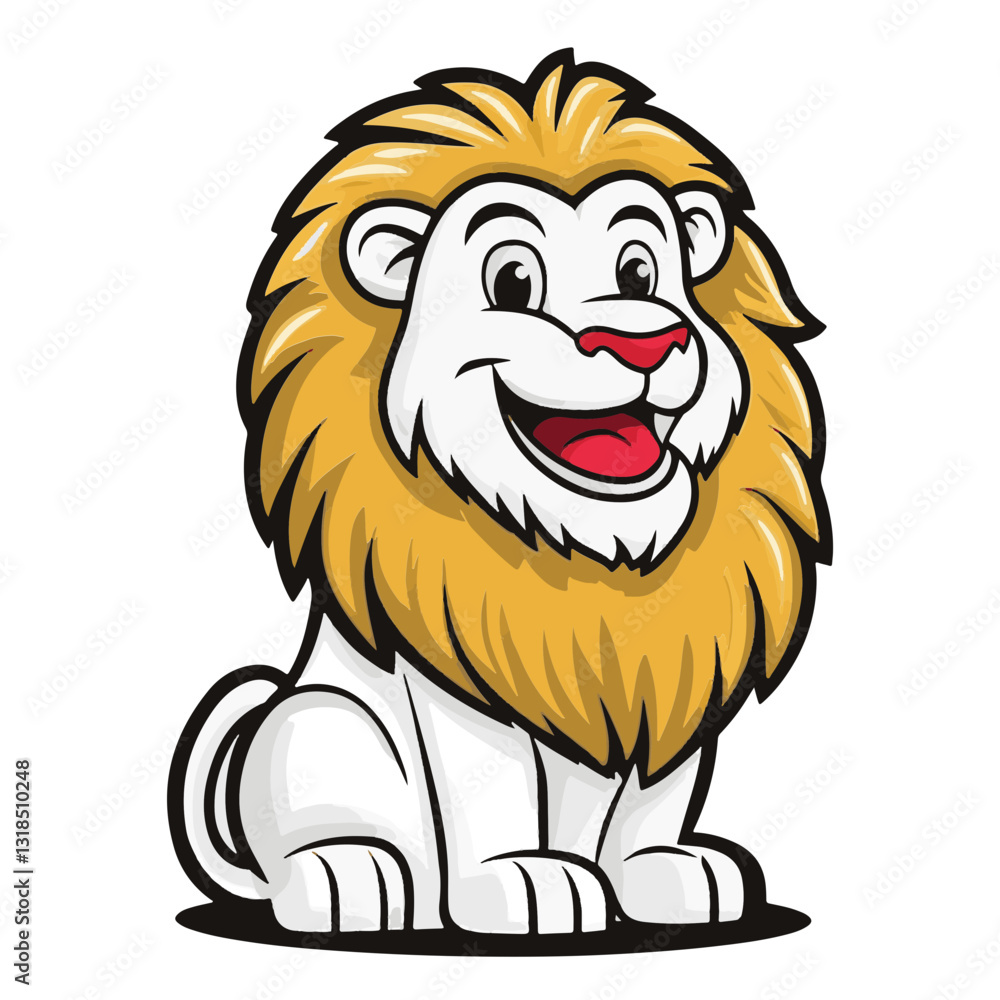 Fototapeta premium lion cartoon vector illustration 
