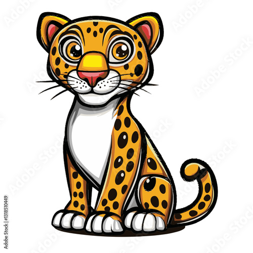 Cheetah cartoon vector illustration 