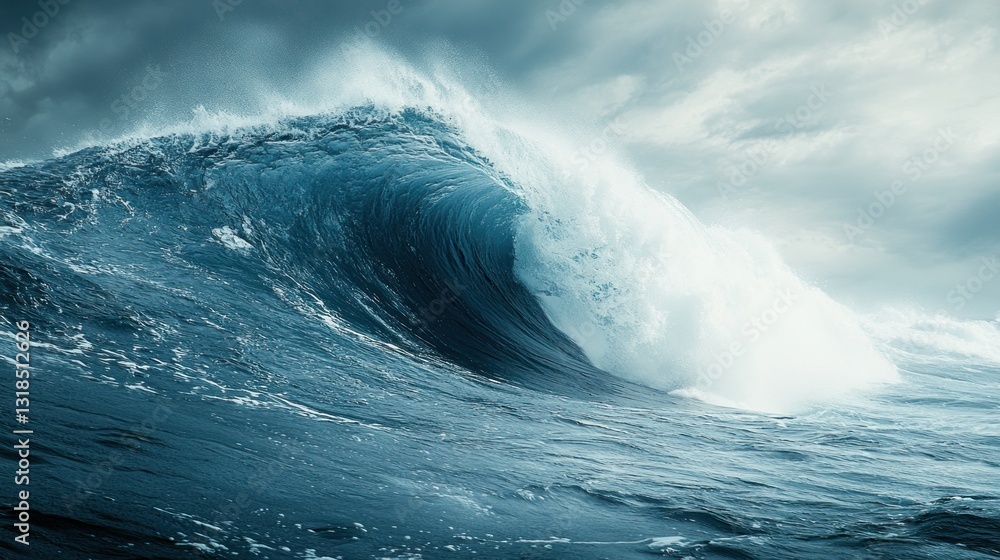 Ocean's colossal wave crashes under stormy skies Ocean's colossal wave crashes under stormy skies