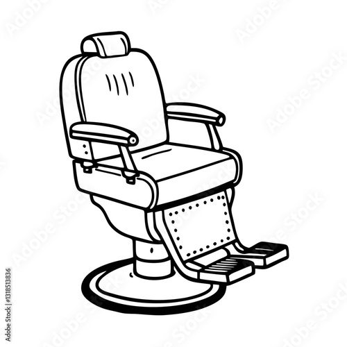 Vintage Barber Chair Outline  Illustration for Classic Barbershop Design
