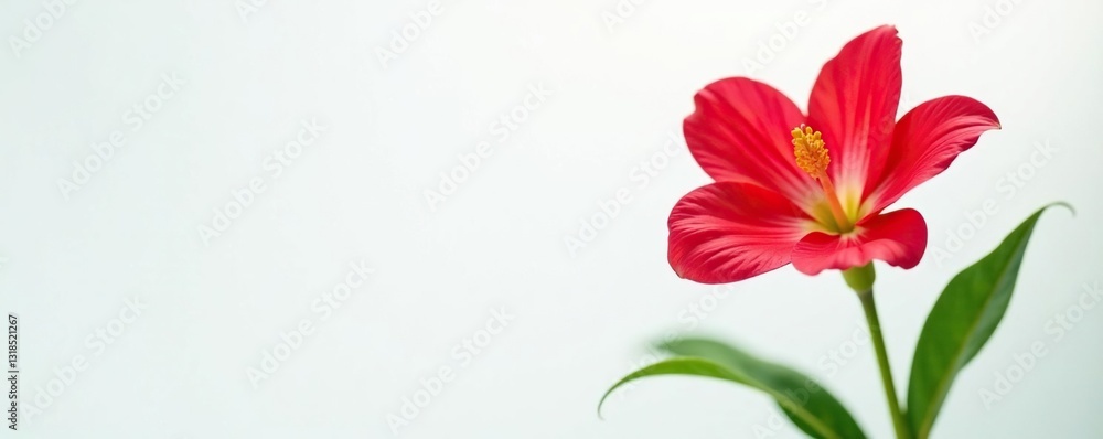 Obraz premium Exotic flower blooms in a stark white environment, plant, striking, bloom