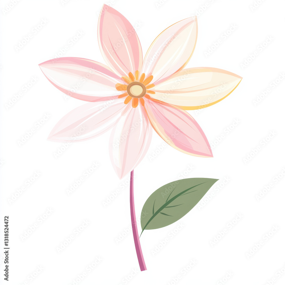 a simple vector art of a flower with pastel colours, on a white background a simple vector art of a flower with pastel colours, on a white background