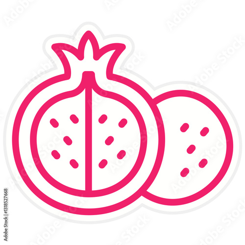 Pomegranate Vector Design Icon Style