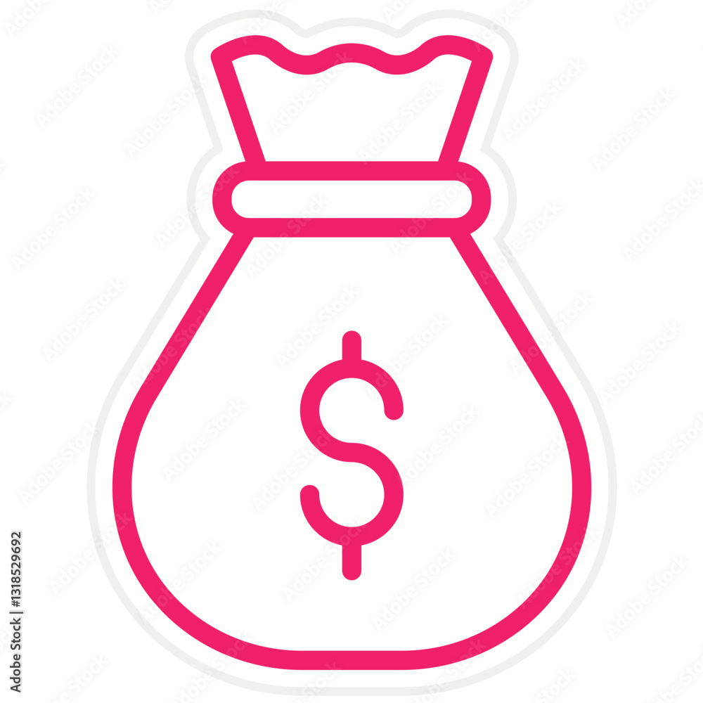 Vector Design Money Bag Icon Style Vector Design Money Bag Icon Style