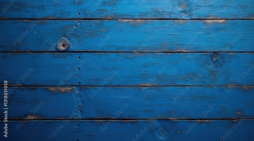 Obraz premium Rustic blue wooden planks with a weathered texture. Perfect for backgrounds, banners, or creative designs.