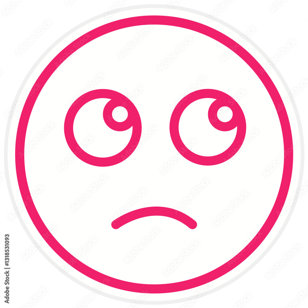 Vector Design Rolling Eyes Icon Style