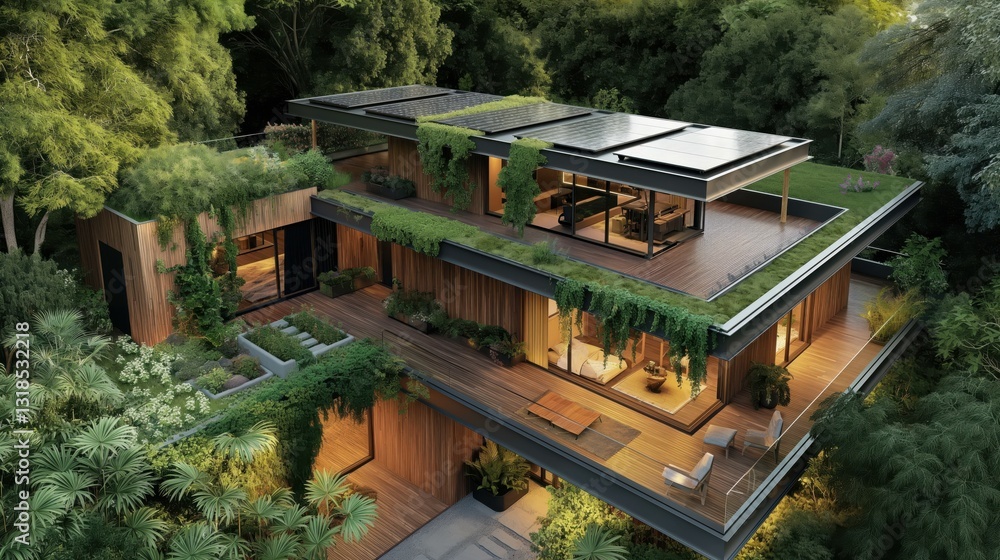 Eco-Friendly Home with Solar Panels Eco-Friendly Home with Solar Panels