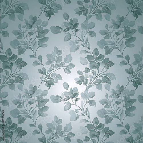 Elegant Green Floral Pattern on Soft Background for Interior Design and Home Decor Projects