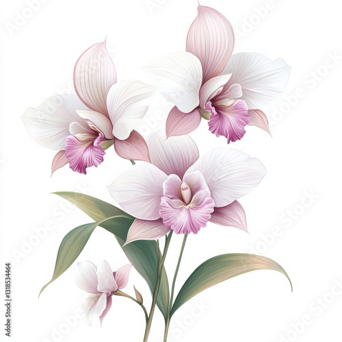 orchid graphic, graphic design, elegant, simple, orchid print, white background, 