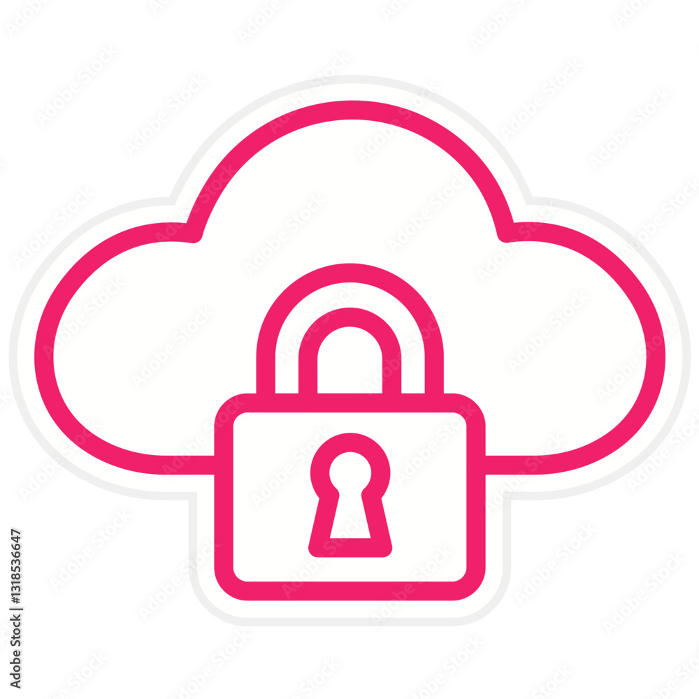 Vector Design Cloud security Icon Style