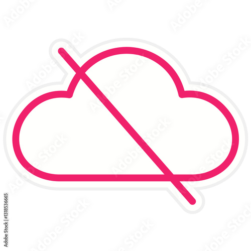 Vector Design Cloud Inaccessible Icon Style