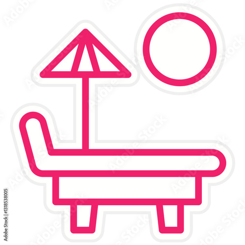 Vector Design Sun Bed Icon Style