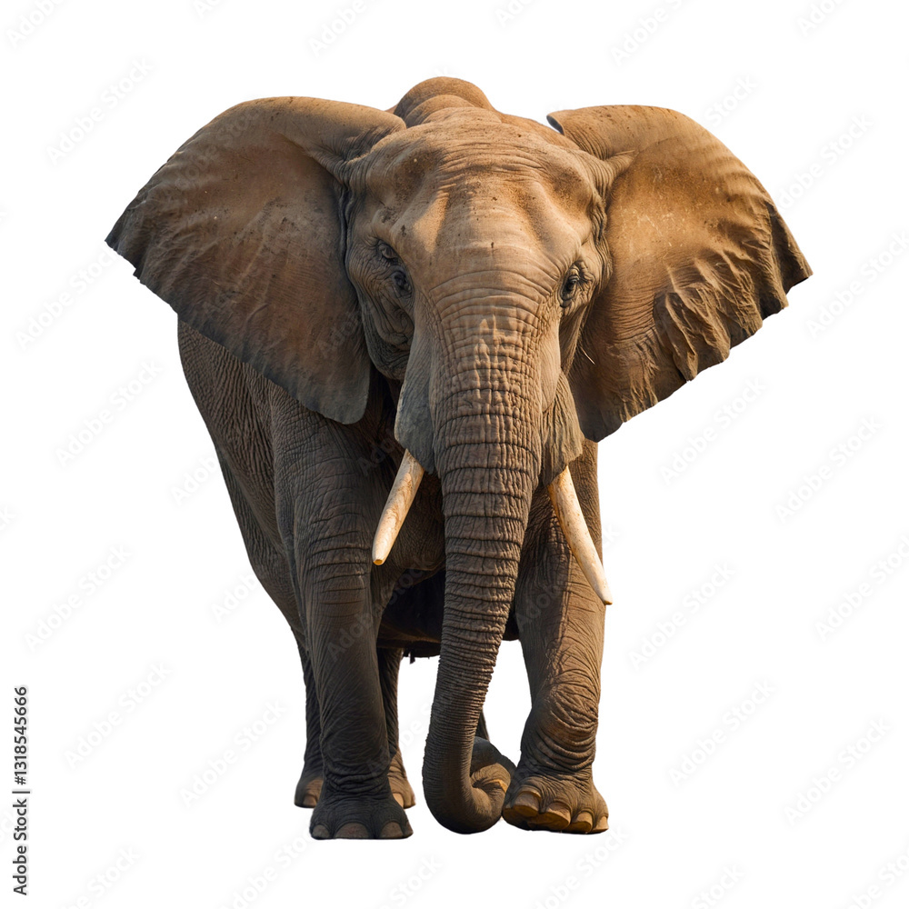 Fototapeta premium elephant, animal, trunk, safari, wildlife, mammal, wild, big, nature, ivory, tusks, tusk, pachyderm, ears, isolated, large, huge, african elephant, elephants, baby, zoo, grass, addo, kenya, dangerous