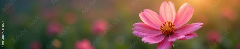 Single flower blooms in isolation with gentle focus, blossom, background