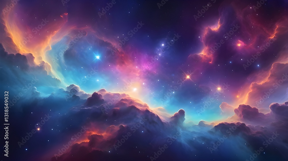 Spectacular Cosmic Nebula with Vibrant Colors in Deep Space Spectacular Cosmic Nebula with Vibrant Colors in Deep Space
