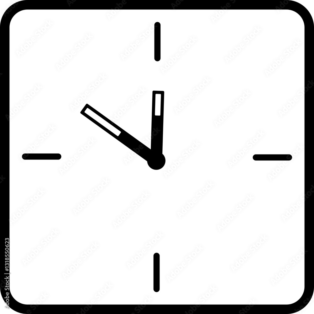 Square Clock Icon Collection Square Clock Icon Collection