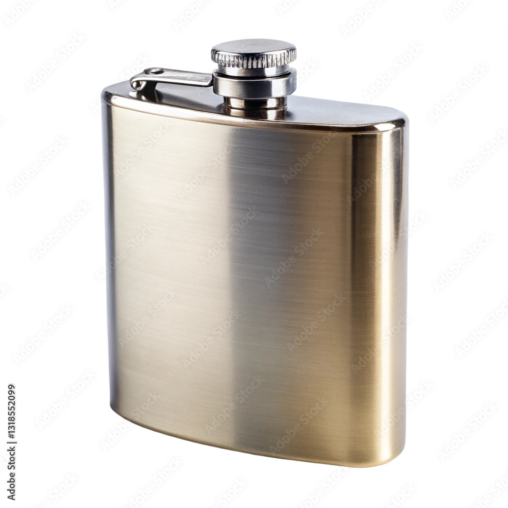 Sleek Flask Bottle Isolated on White Background
Sleek Flask Bottle Isolated on White Background
