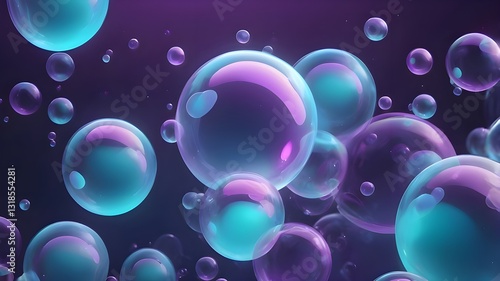 Floating Neon Bubbles – A Dreamy Futuristic Illusion