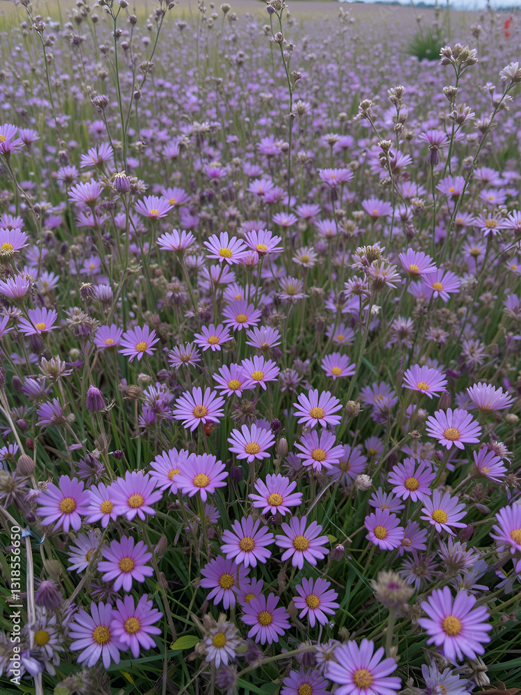 Fototapeta premium Meadow with a predominance of purple flowers