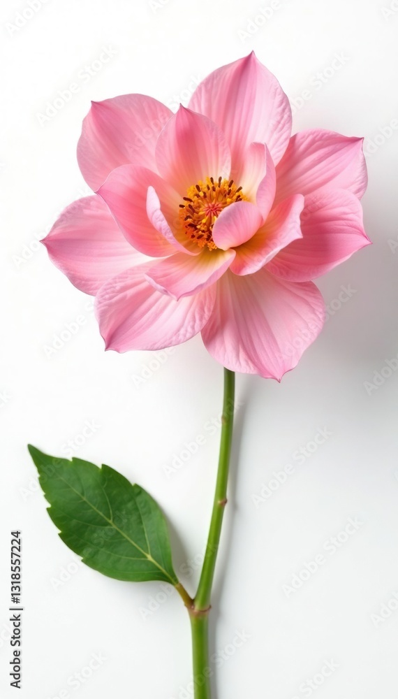 Isolated, delicate flower petals with soft colors on white background, floral, blossom Isolated, delicate flower petals with soft colors on white background, floral, blossom