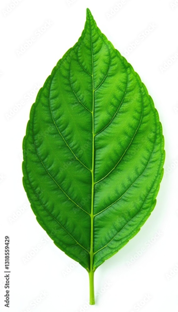 Obraz premium Delicate leaf isolated on white background with intricate veins and subtle texture, detail, nature